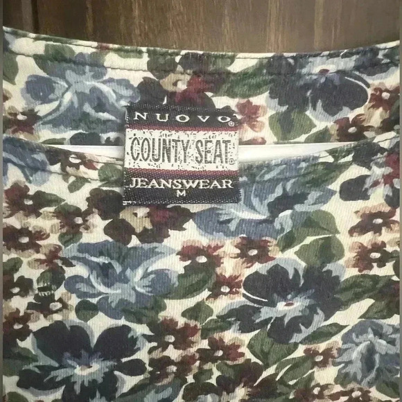 VINTAGE NUOVO JEANSWEAR FLORAL LONG SLEEVE TOP - Picture 4 of 4